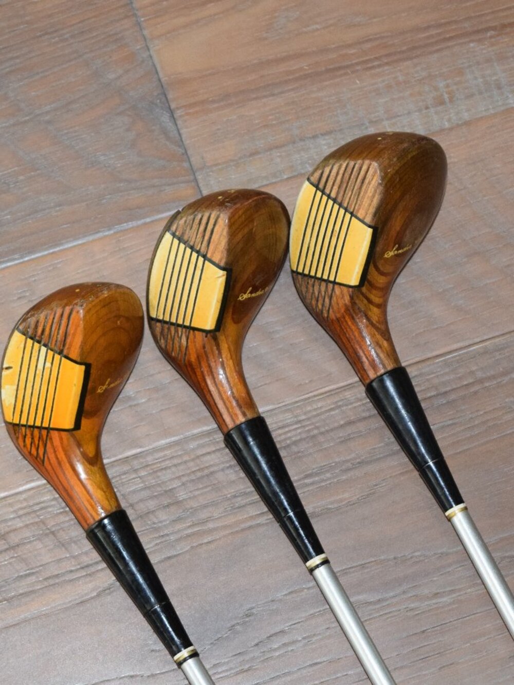 vtg SPALDING PROFESSIONAL SANDRA HAYNIE 1 3 5 WOODS Golf Clubs Swing Rite Grips